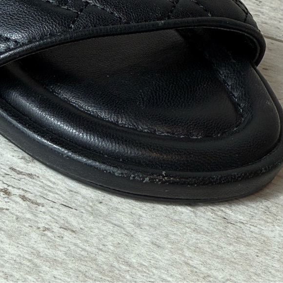 KURT GEIGER Mayfair Black Quilted Leather Ankle Strap SANDALS Black NEW Size 36 - Picture 11 of 13